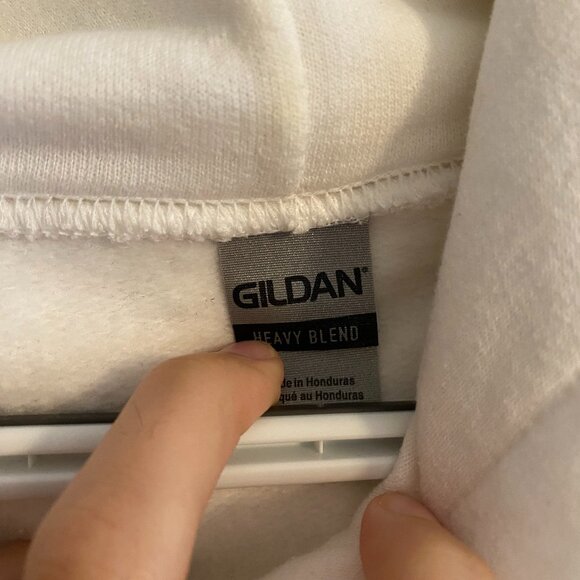 GILDAN Heavy Blend White Hood Sweater from Anime Haikyu with Green Text Size S - Picture 5 of 10